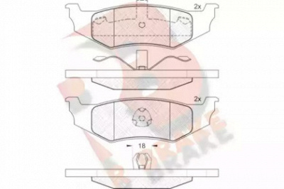 R BRAKE rb1114 -  Комплект тормозных колодок, дисковый тормоз